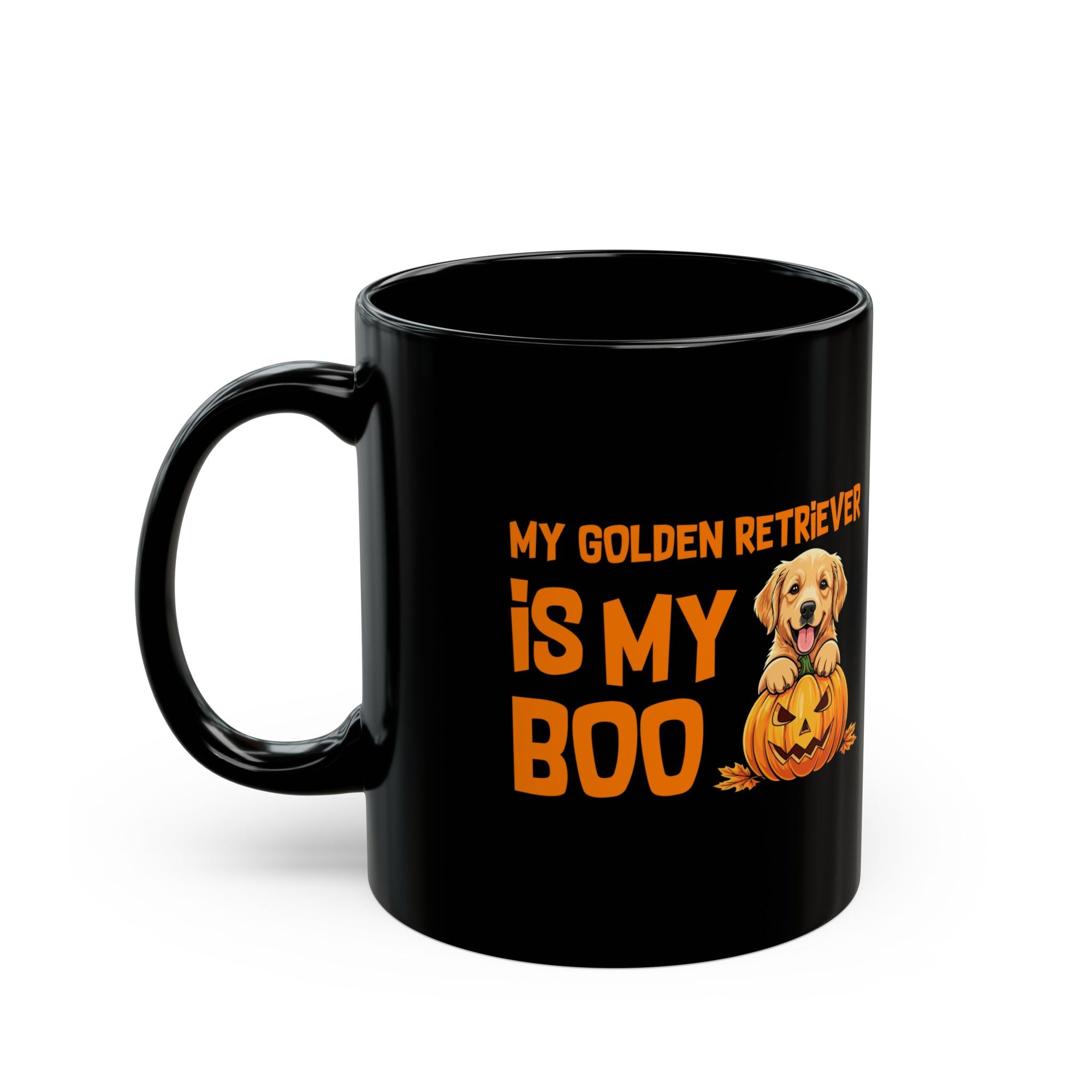 Golden Retriever Is My Boo - Halloween Black Mug (11oz)