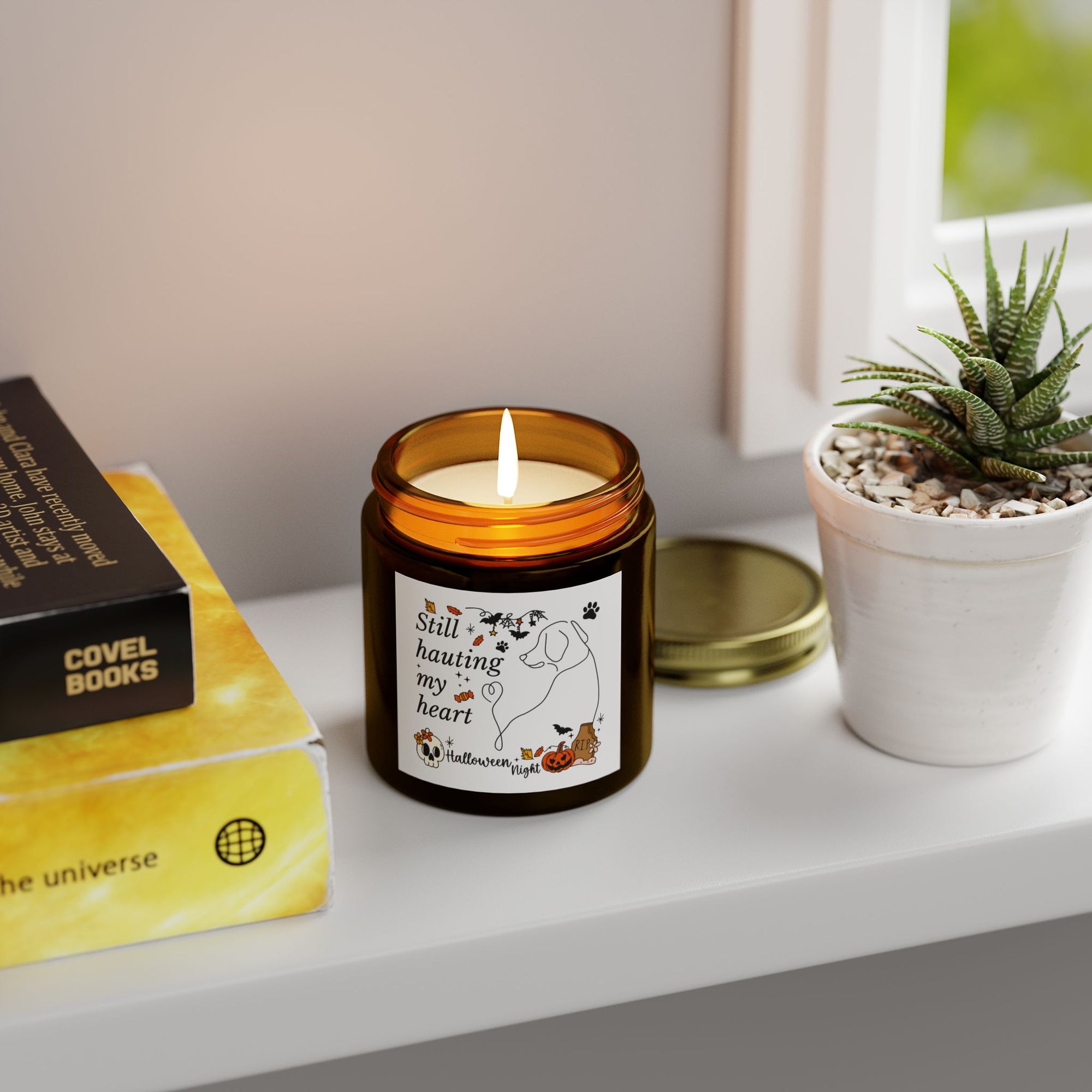 Spirit Pup Candle - Halloween Scented Candles, Coconut Apricot Wax (4oz, 9oz)