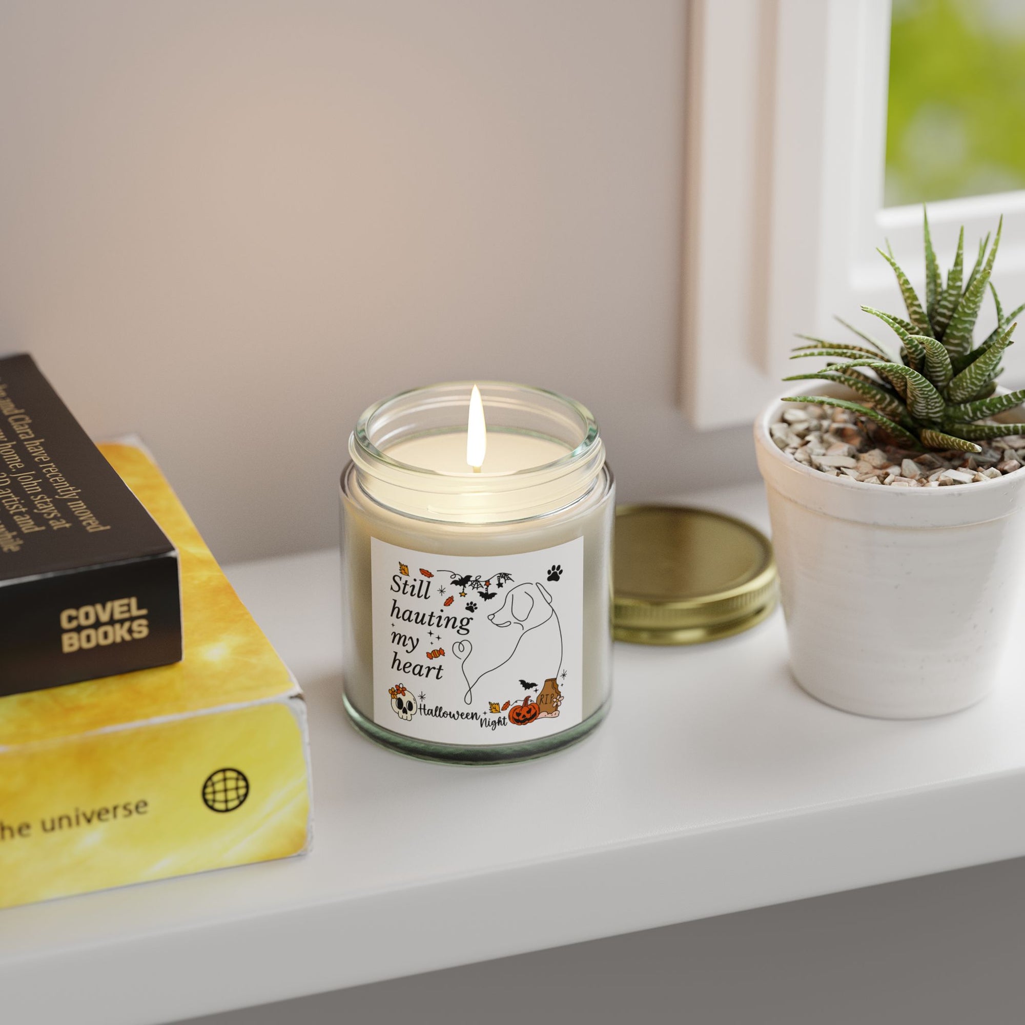 Spirit Pup Candle - Halloween Scented Candles, Coconut Apricot Wax (4oz, 9oz)