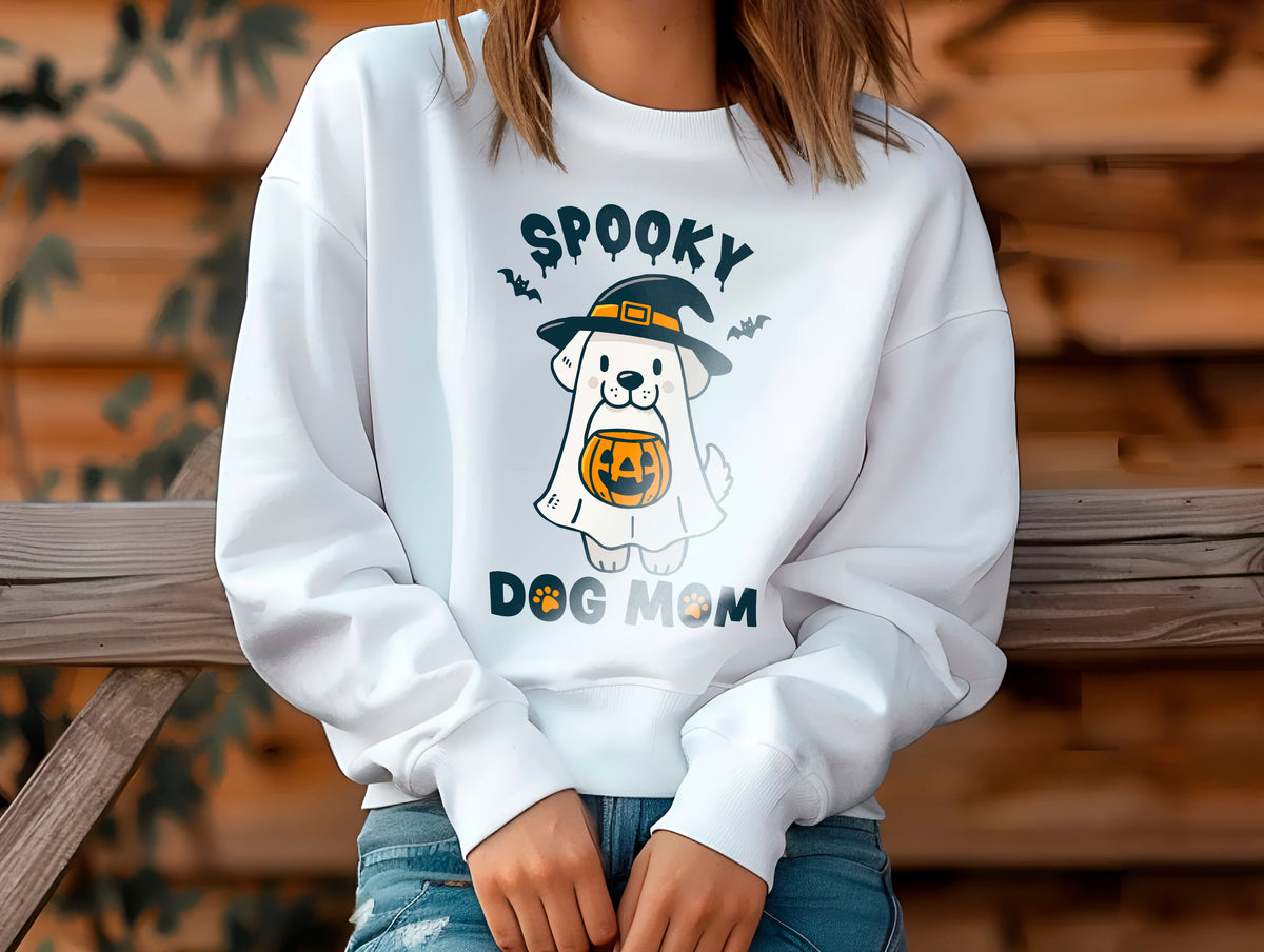 Spooky Dog Mom - Halloween Crewneck Sweatshirt