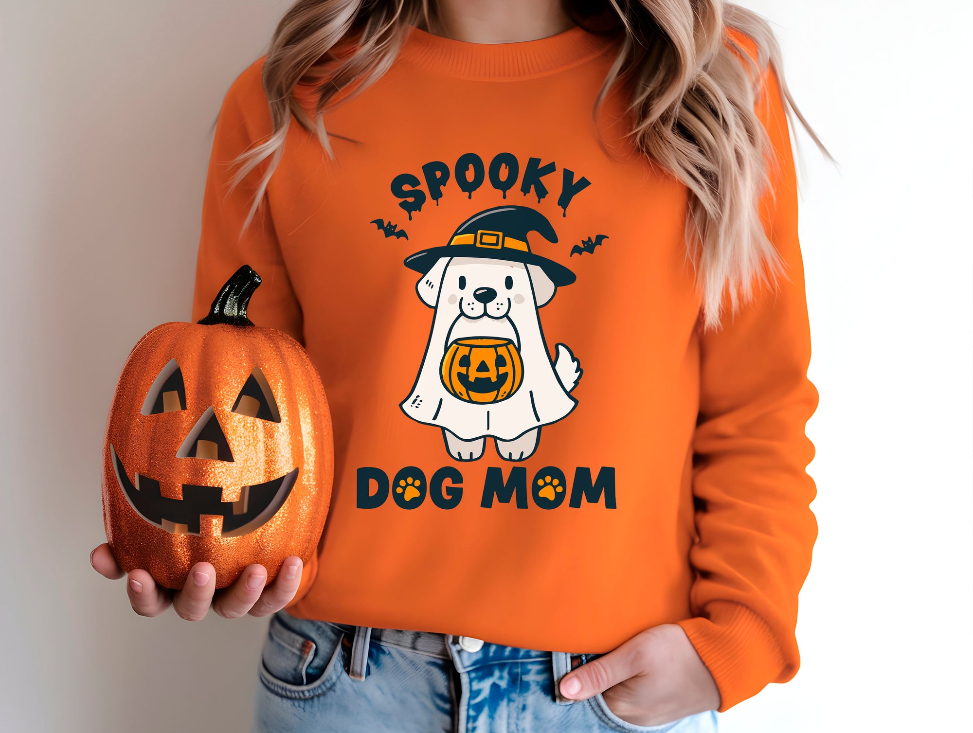 Spooky Dog Mom - Halloween Crewneck Sweatshirt