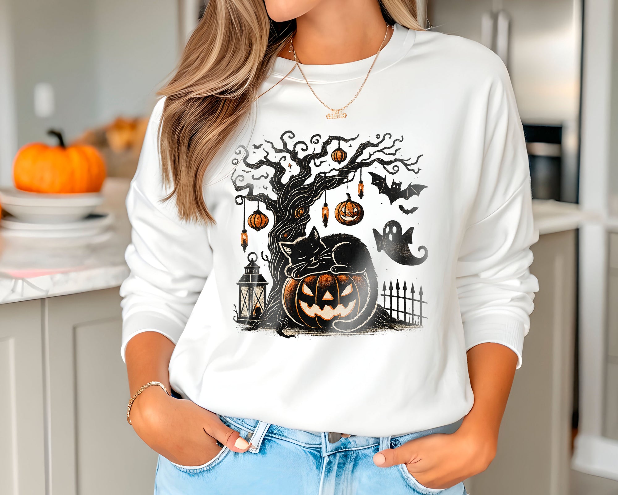PumpkinCat - Halloween Crewneck Sweatshirt