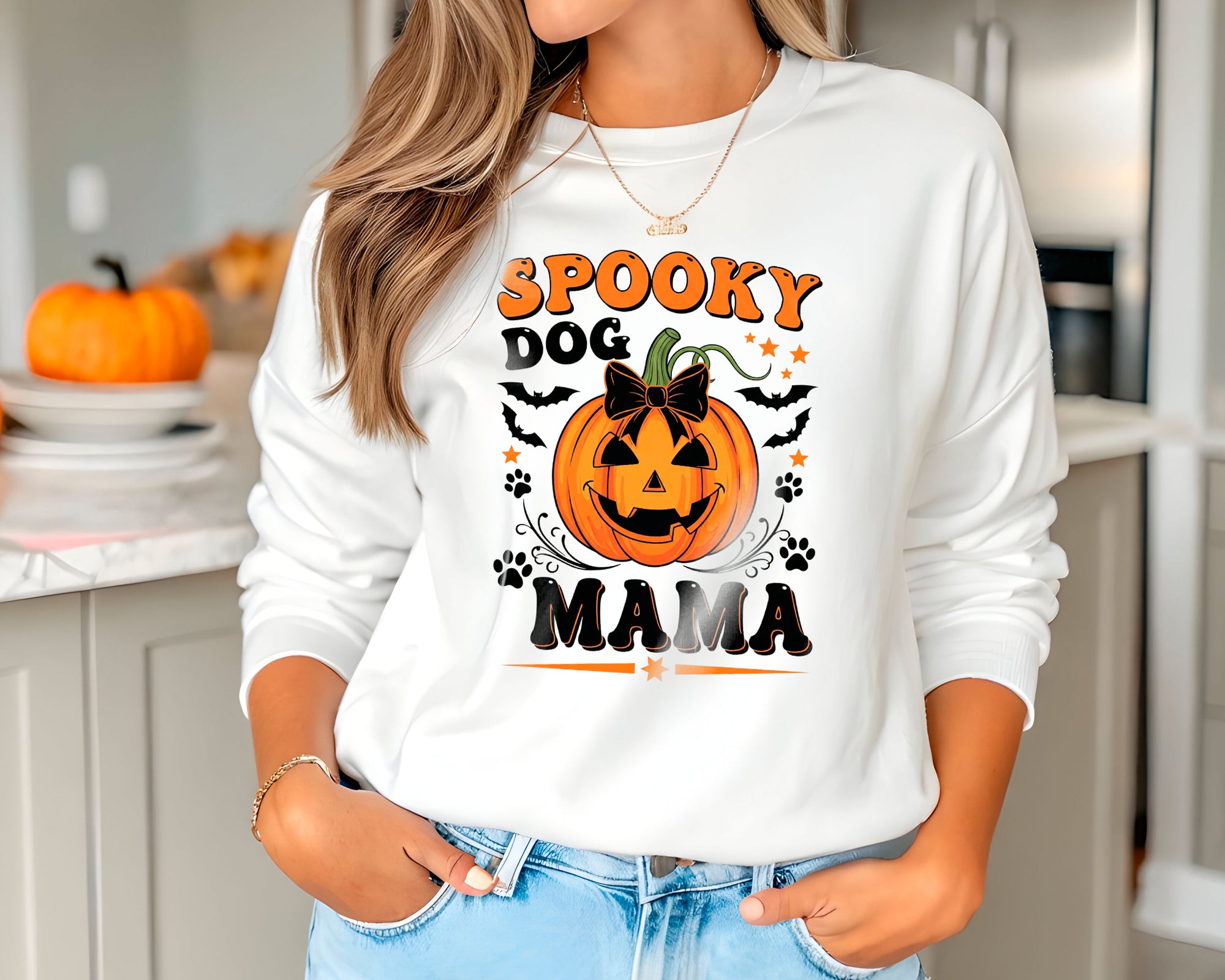 Spooky Dog Mama - Halloween Crewneck Sweatshirt