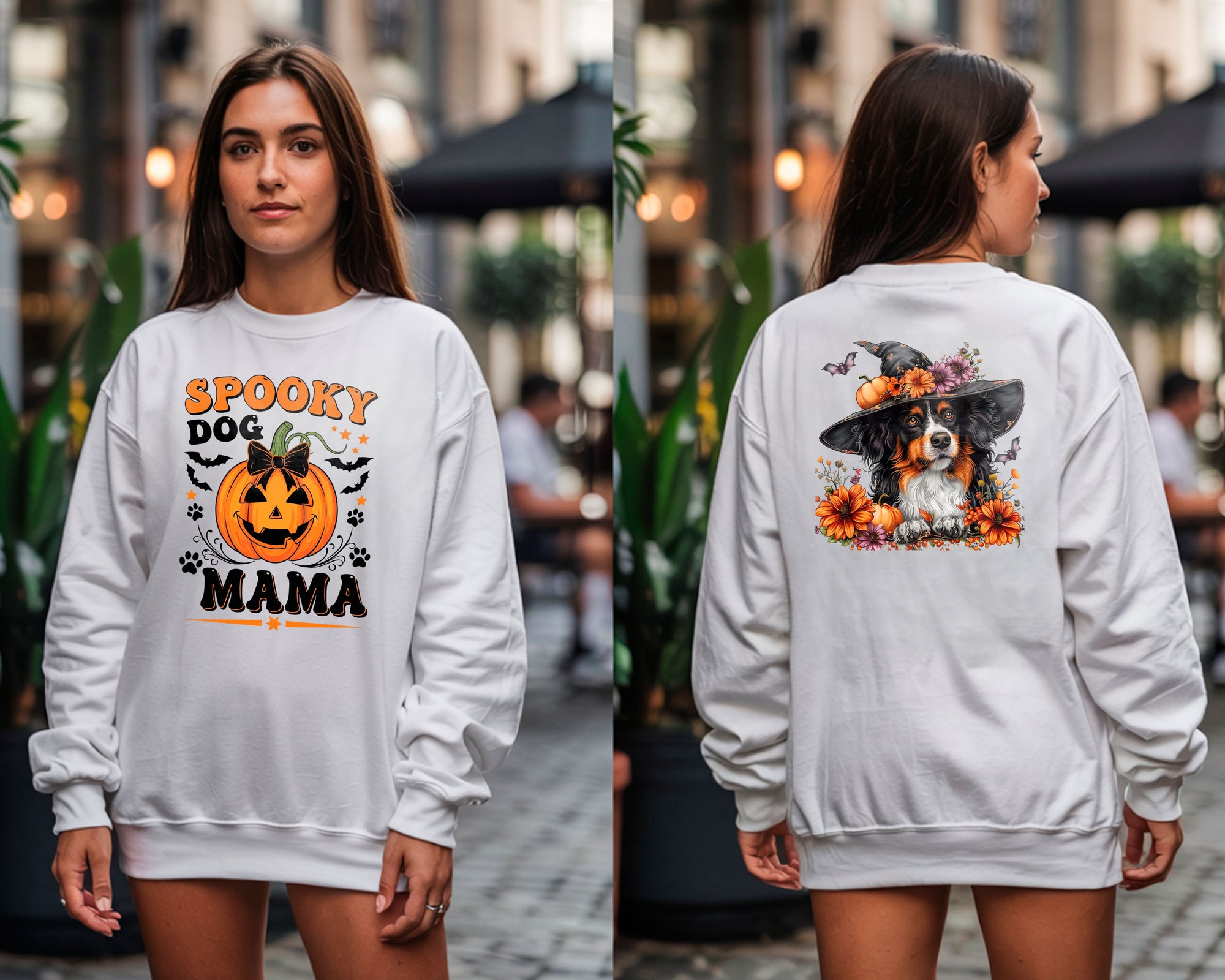 Spooky Dog Mama - Halloween Crewneck Sweatshirt