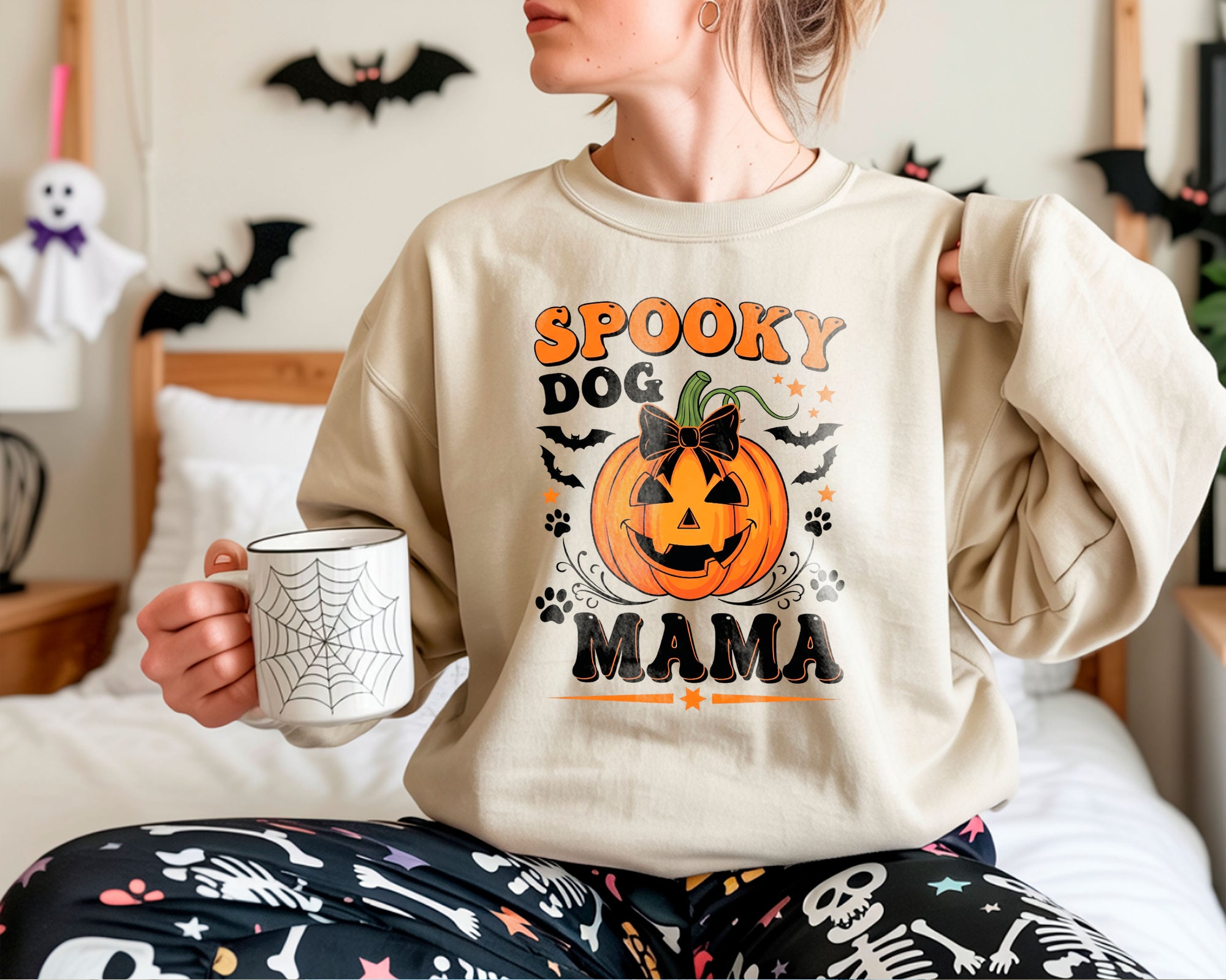 Spooky Dog Mama - Halloween Crewneck Sweatshirt