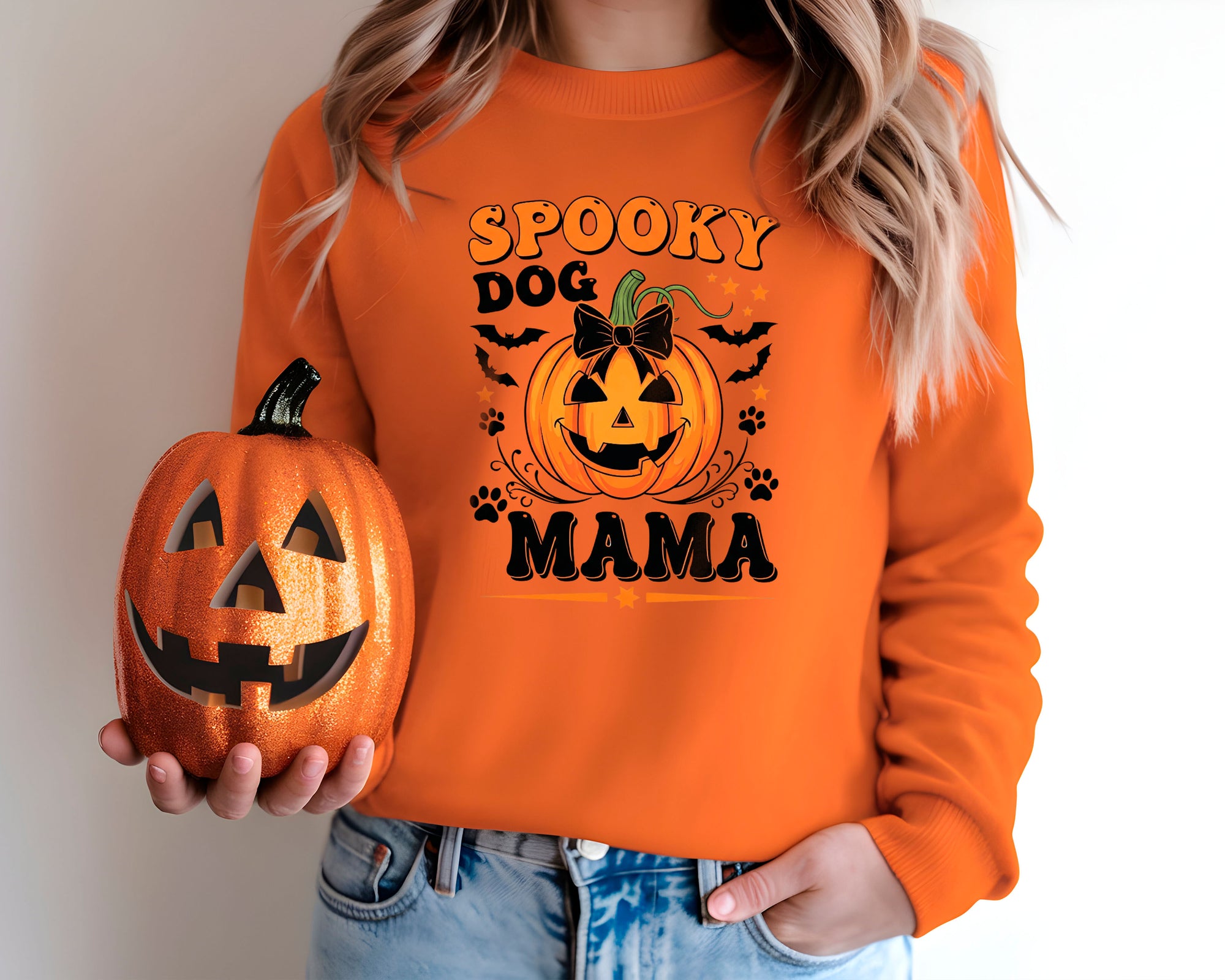 Spooky Dog Mama - Halloween Crewneck Sweatshirt