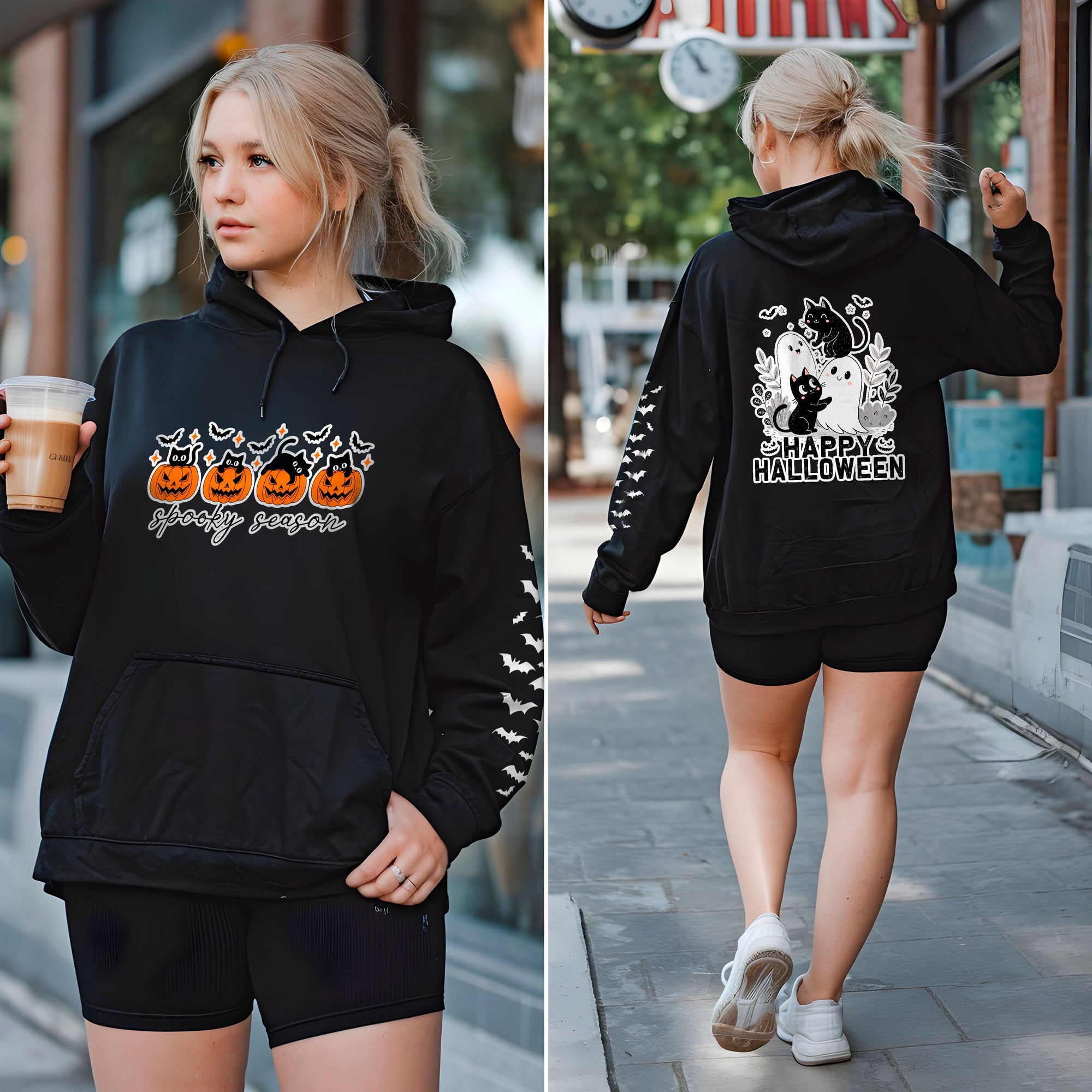 SpookyCat Season - Halloween Hooded Sweatshirt