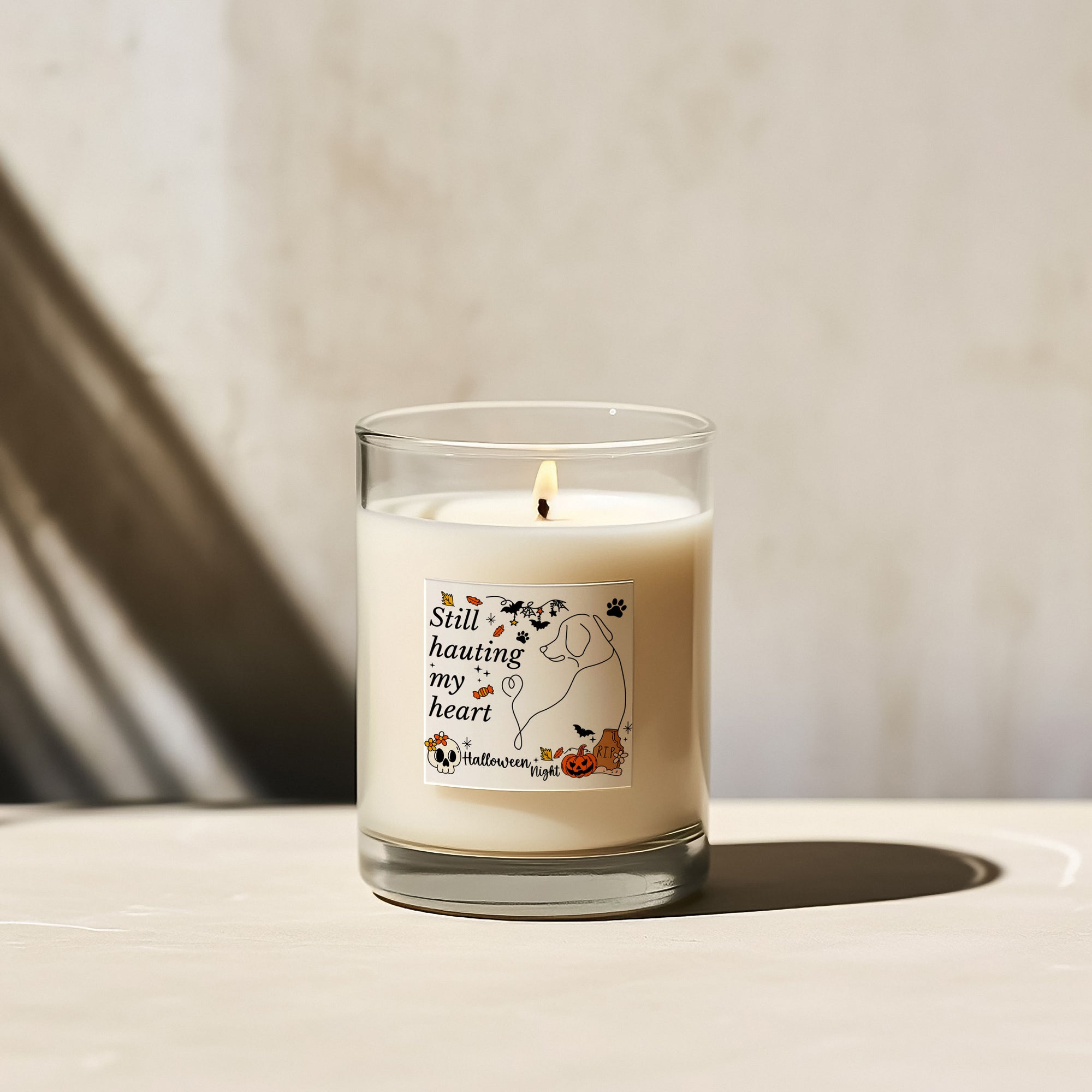 Spirit Pup Candle - Halloween Scented Candles, Coconut Apricot Wax (4oz, 9oz)