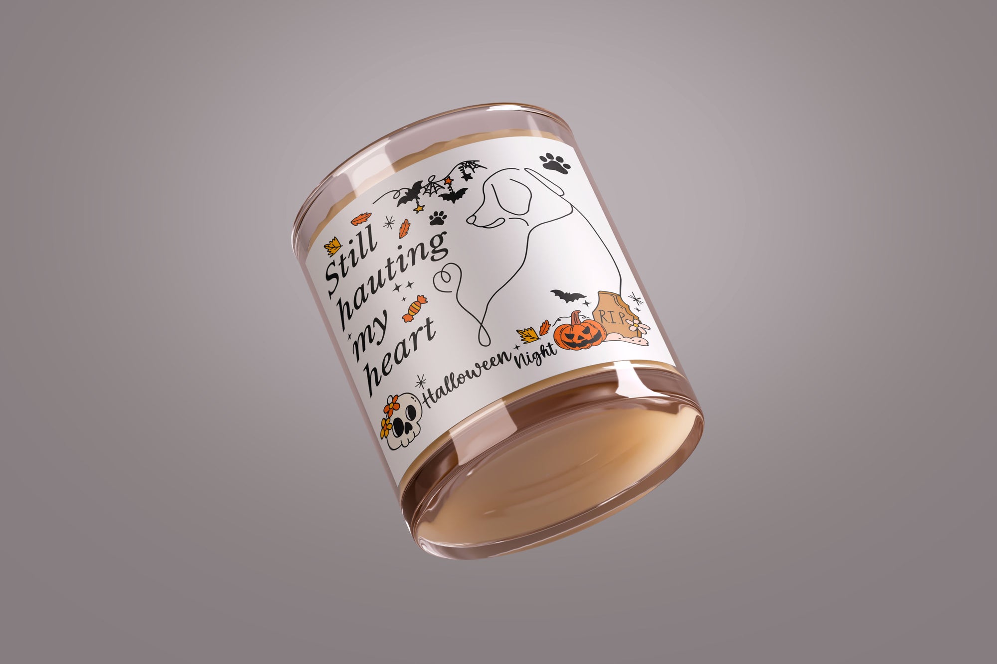 Spirit Pup Candle - Halloween Scented Candles, Coconut Apricot Wax (4oz, 9oz)