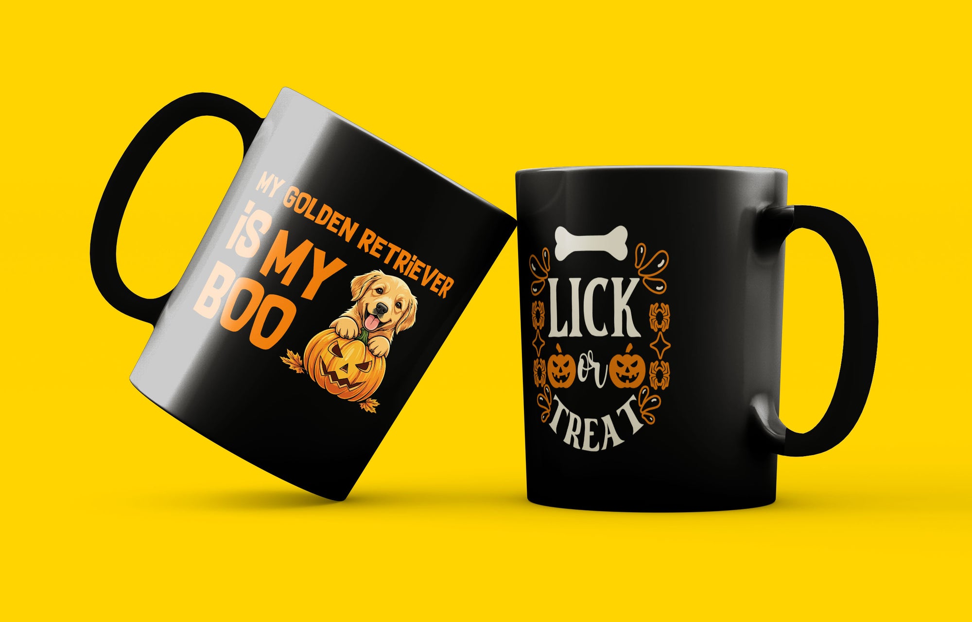 Golden Retriever Is My Boo - Halloween Black Mug (11oz)
