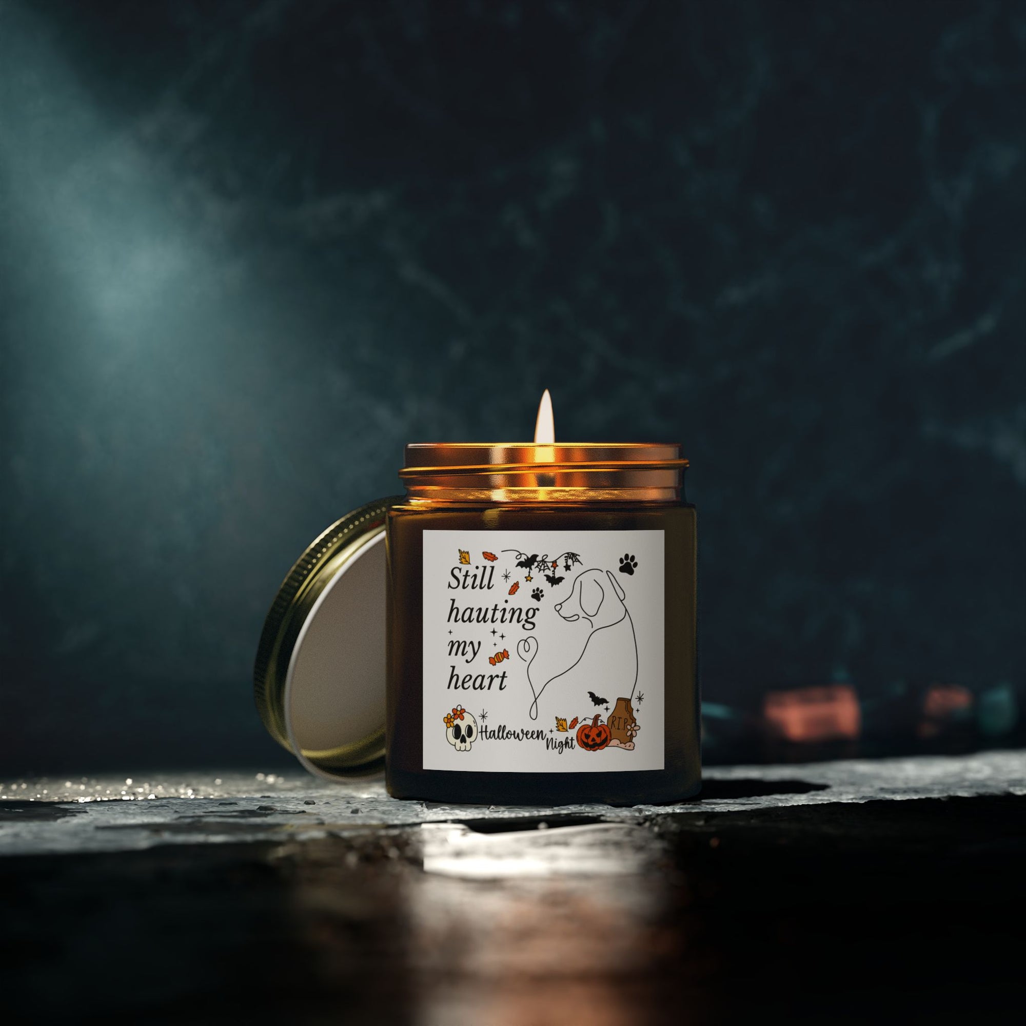 Spirit Pup Candle - Halloween Scented Candles, Coconut Apricot Wax (4oz, 9oz)